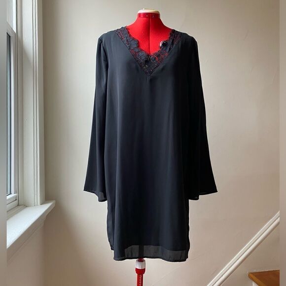 NWT Tom Tailor Black Sheath Dress with Bell Sleeves - Picture 1 of 14
